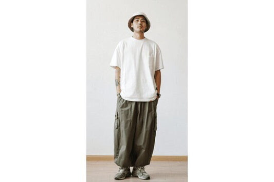 Men's Multi-Pocket Ultra Wide (Green) Harem Ankle Baggy Genie Yoga Drop Crotch Pants Trousers