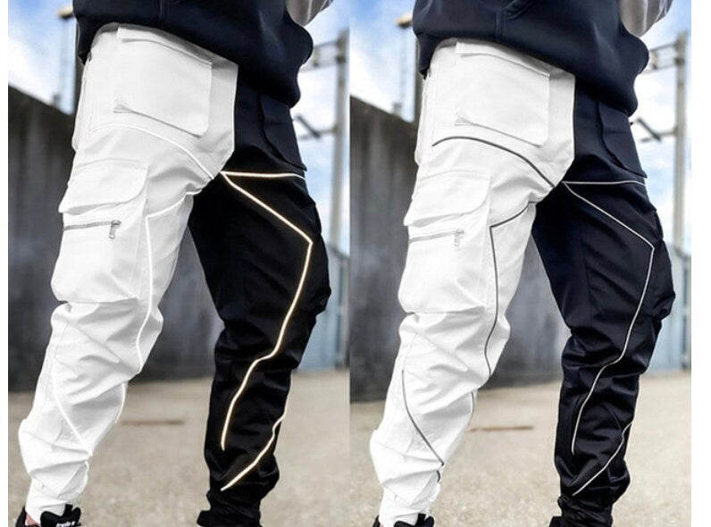 Bohemian Gents Reflective Strip Cargo Tech-wear Loose Fitting Pants