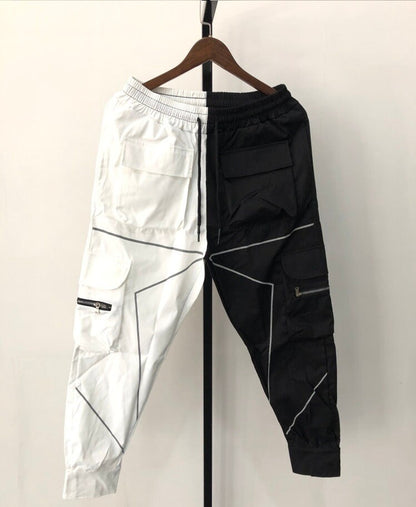 Bohemian Gents Reflective Strip Cargo Tech-wear Loose Fitting Pants