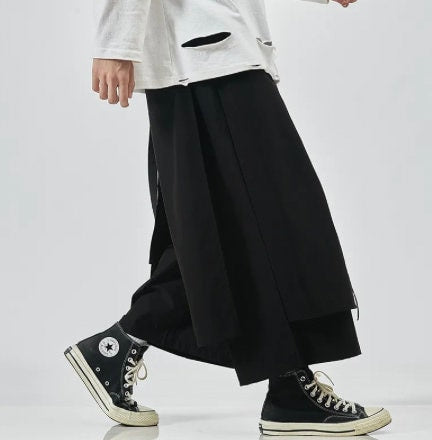 Bohemian Gent Kimono Harem Japanese Hakama Style Layered Trouser Pants