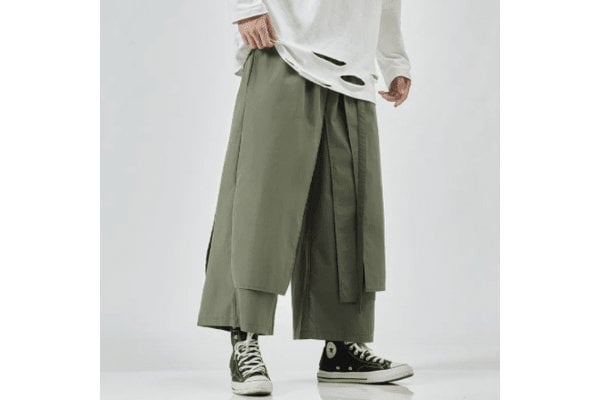 Bohemian Gent Kimono Harem Japanese Hakama Style Layered Trouser Pants