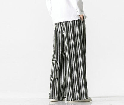 Bohemian Gent Kimono Harem Japanese Hakama Style Layered Trouser Pants